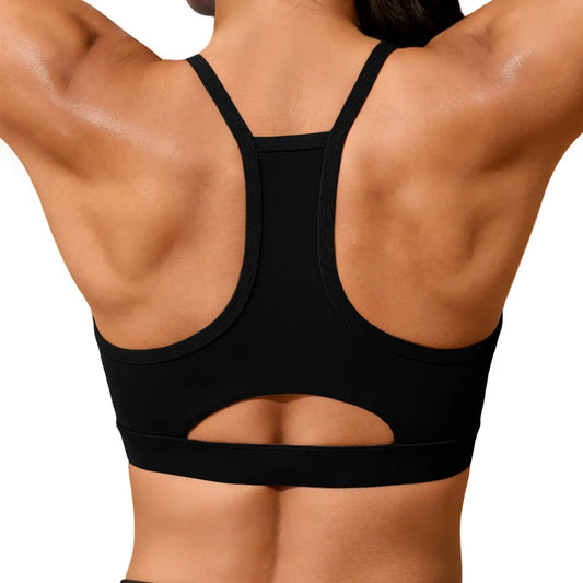 Aoysky Women'S Buttery Soft Racerback Padded Wireless Sports Bra - Built-In Bra Crop Top for Yoga, Gym Workouts